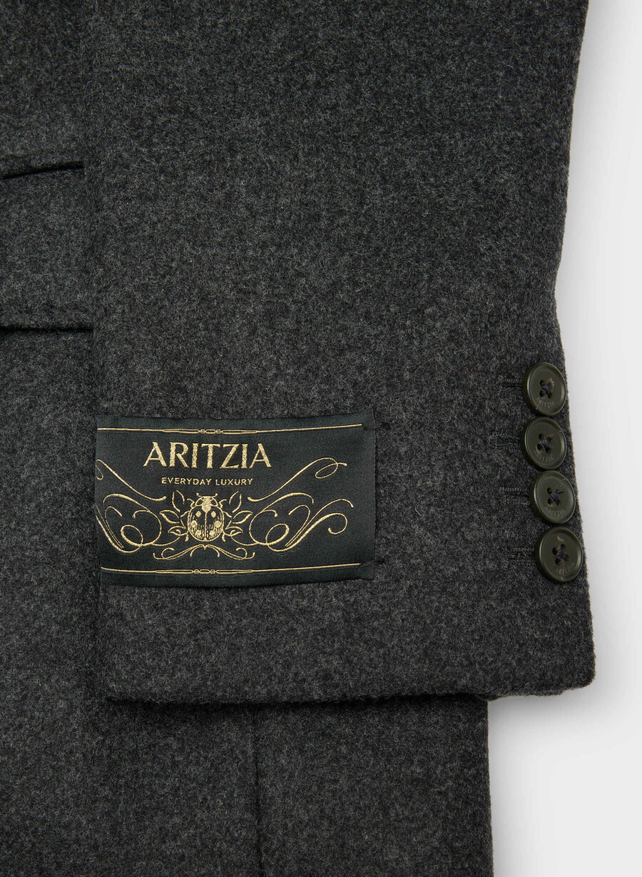 constant-kåpen - luksuriøs ull-kasjmir heather charcoal
