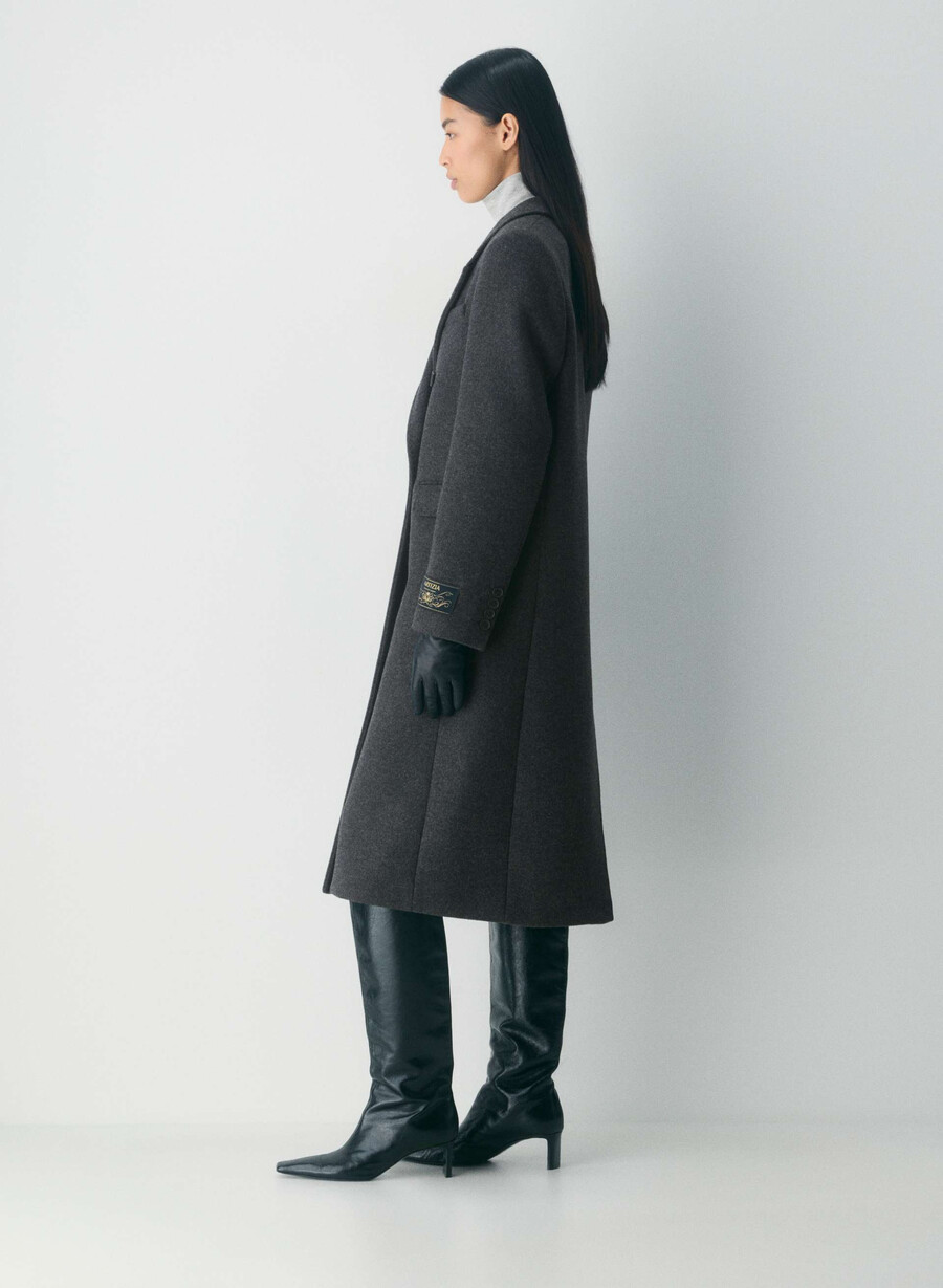 constant-kåpen - luksuriøs ull-kasjmir heather charcoal