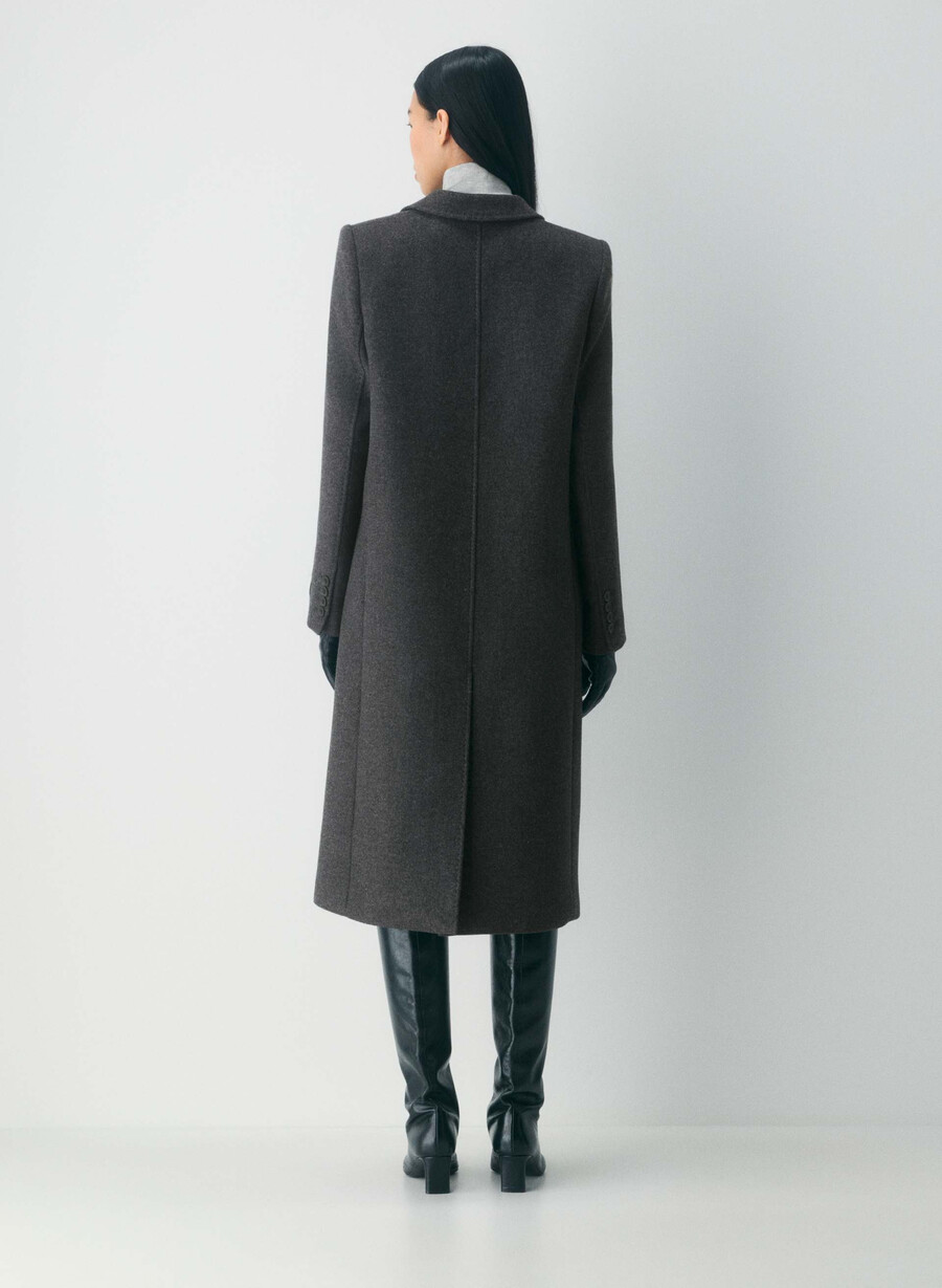 constant-kåpen - luksuriøs ull-kasjmir heather charcoal