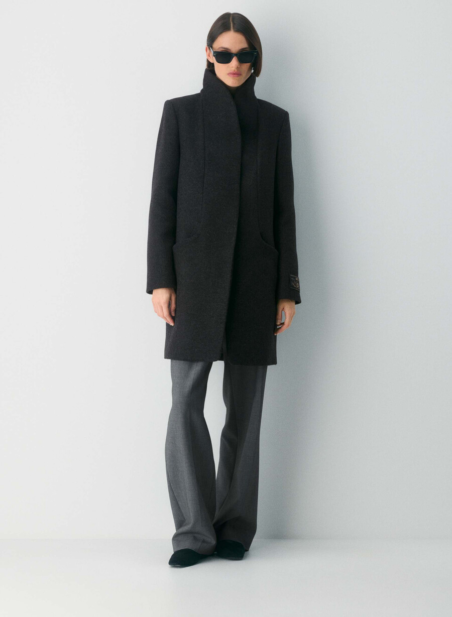 cocoon-kåpen - luksuriøs ullkasjmir heather black