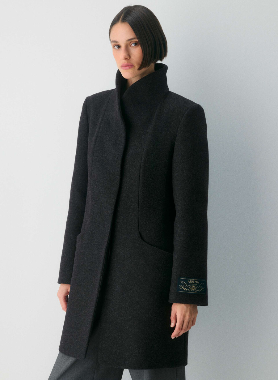 cocoon-kåpen - luksuriøs ullkasjmir heather black