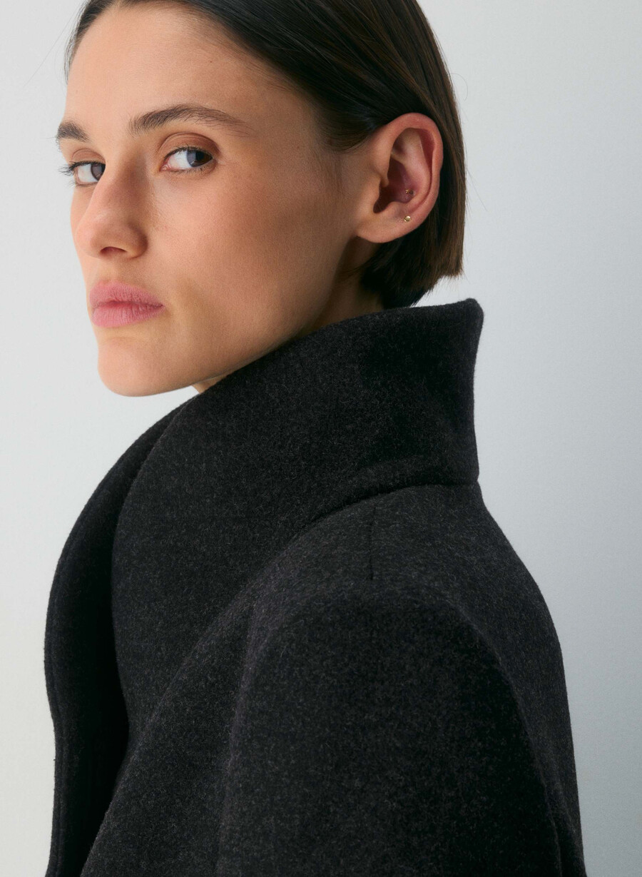 cocoon-kåpen - luksuriøs ullkasjmir heather black