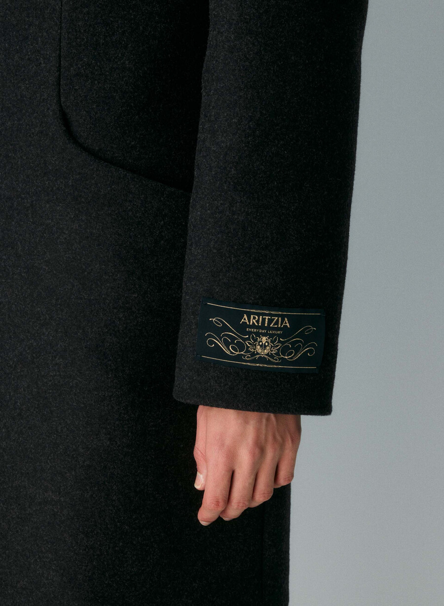 cocoon-kåpen - luksuriøs ullkasjmir heather black