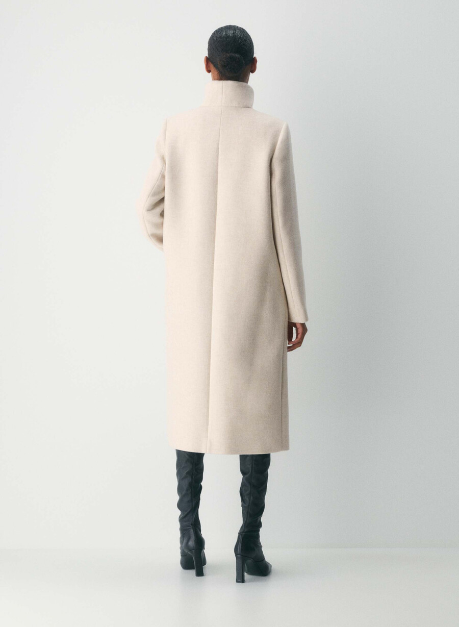 cocoon lang kåpe - luksuriøs ull kasjmir heather light oatmeal