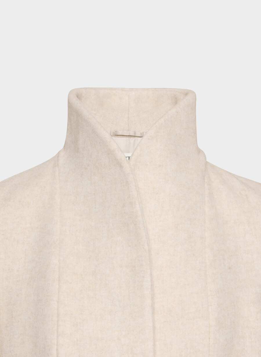 cocoon lang kåpe - luksuriøs ull kasjmir heather light oatmeal
