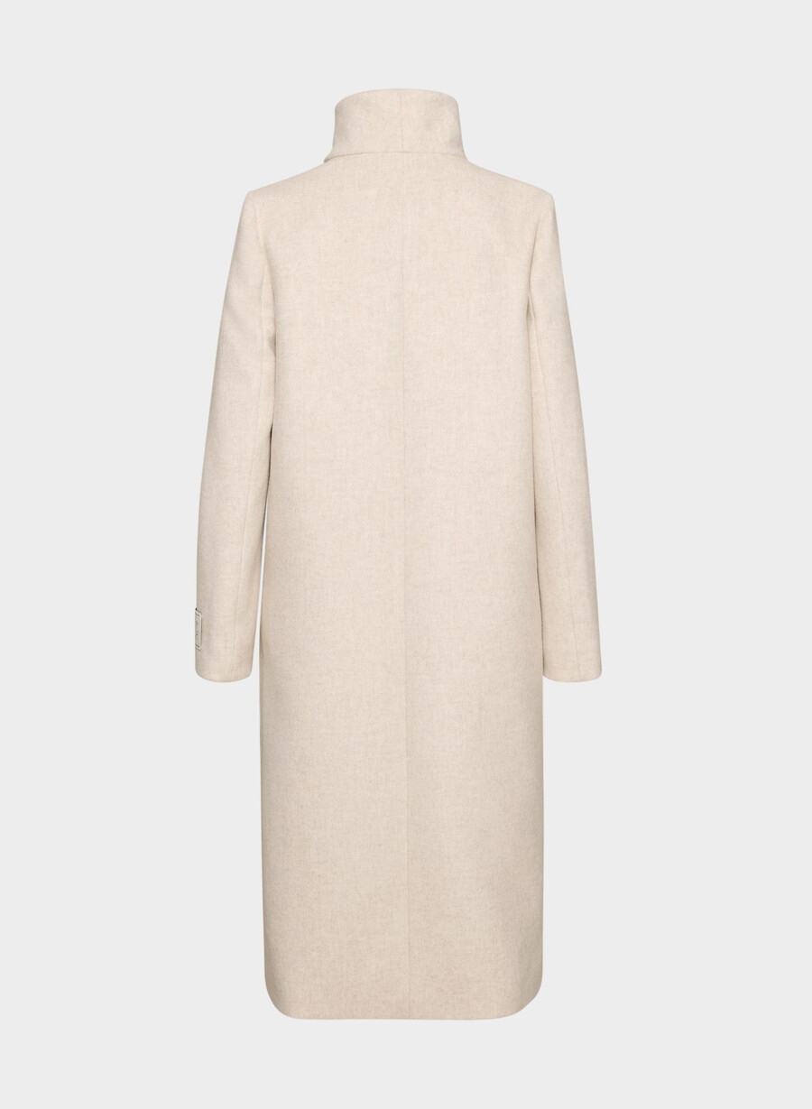 cocoon lang kåpe - luksuriøs ull kasjmir heather light oatmeal