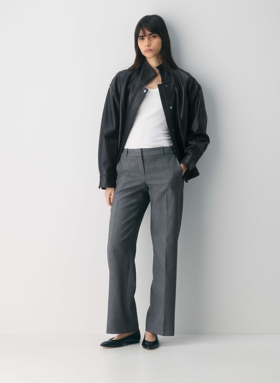 new agency lo-rise pant - reessential heather matte pearl