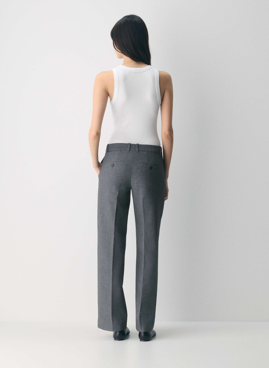 new agency lo-rise pant - reessential heather matte pearl