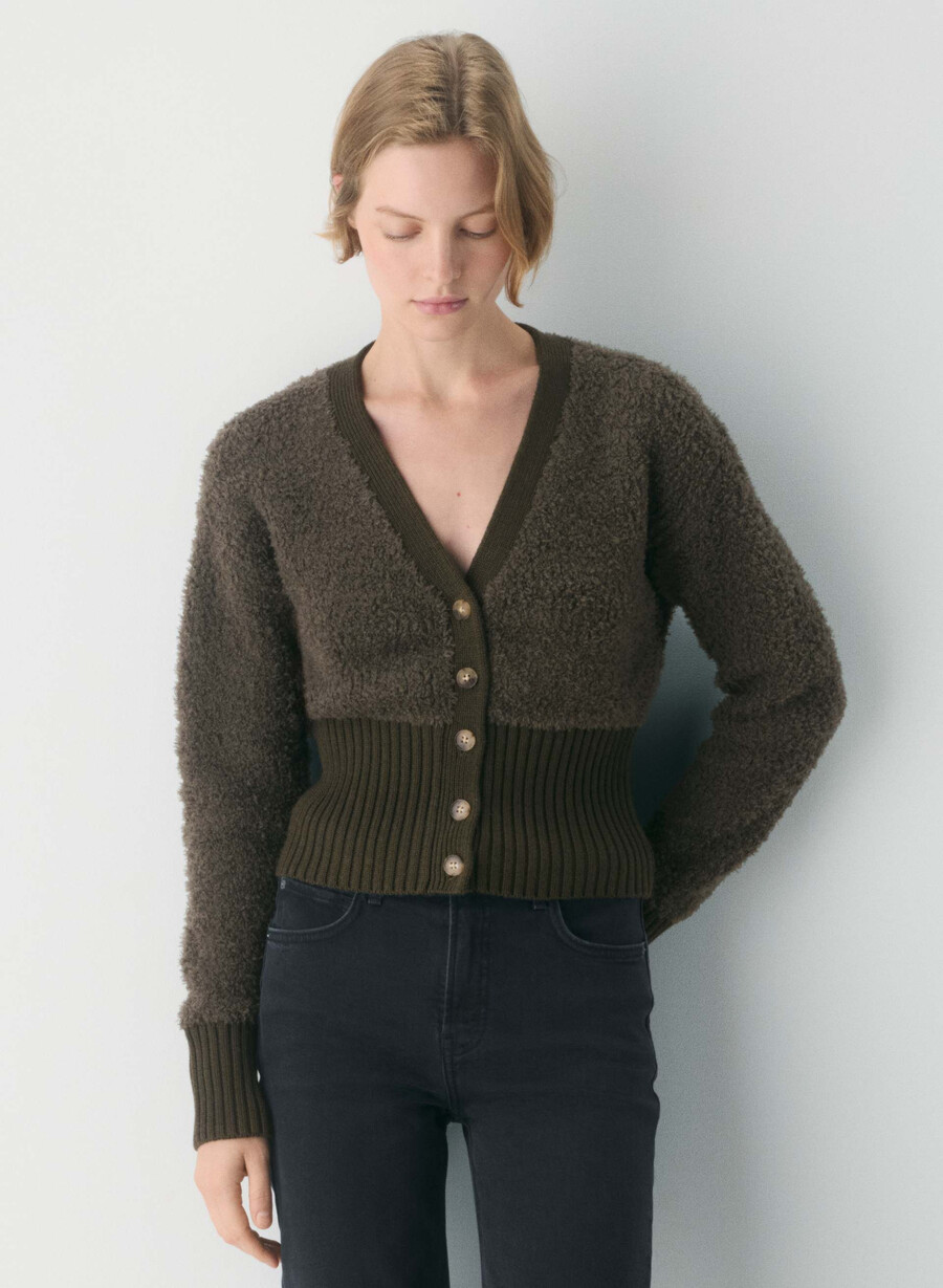 duchess cardigan mØrk oliven