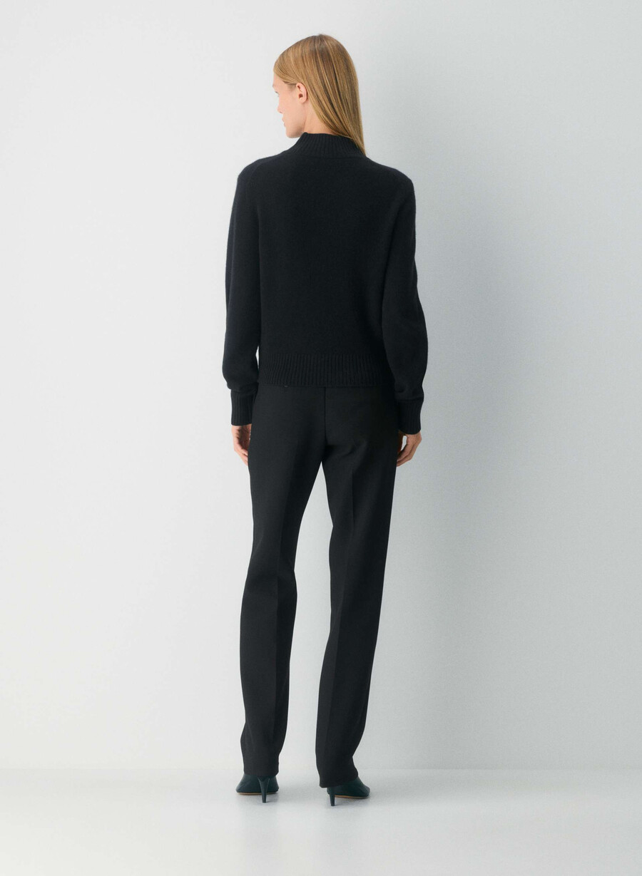 essential cashmere krympet mockneck svart