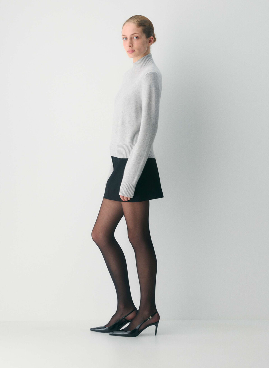 essential cashmere shrunken mockneck lyngkrom