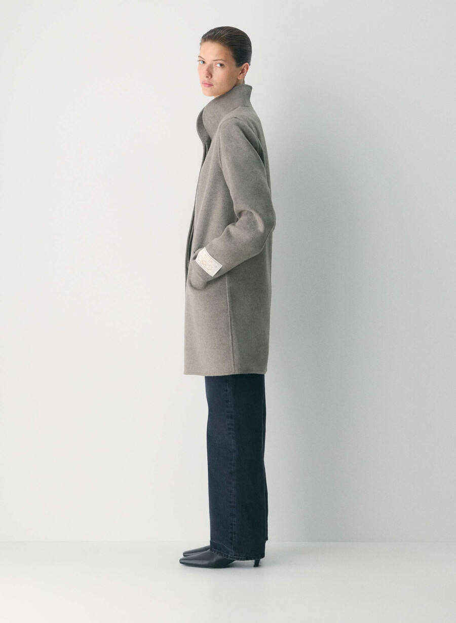 cocoon double-faced coat - luxe rewool svart