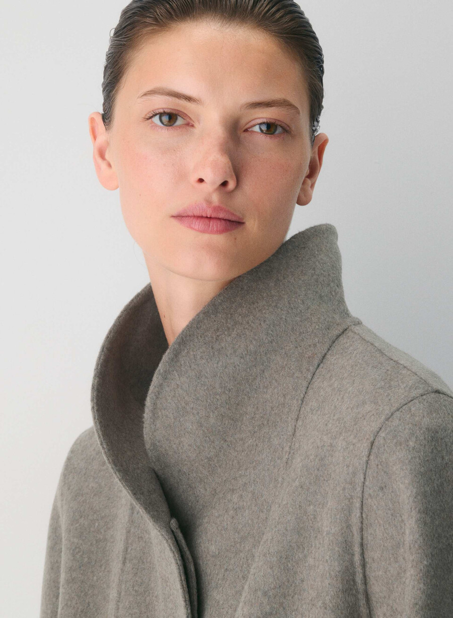 cocoon double-faced coat - luxe rewool svart