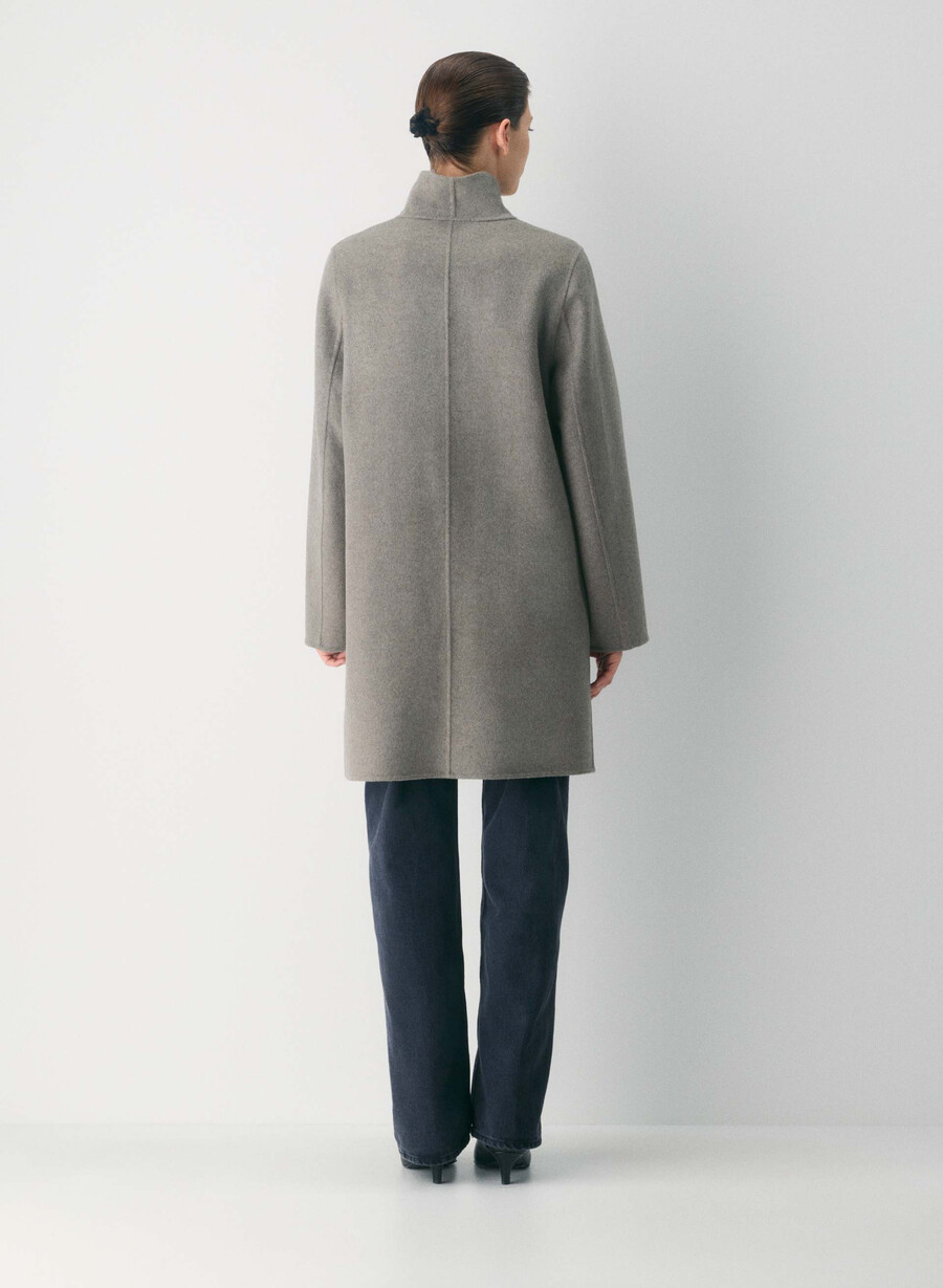 cocoon double-faced coat - luxe rewool svart