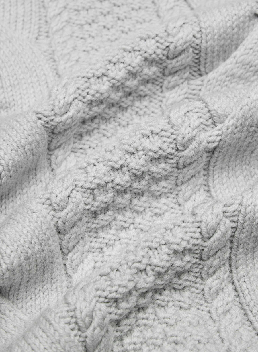 heritage knit merinoullgenser med rund hals høy hæl lynget krom