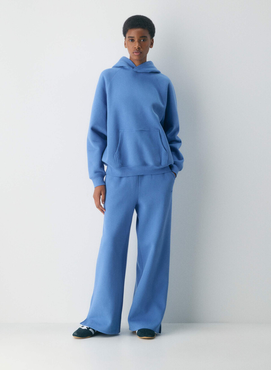 cozy sweatfleece mega banded joggebukse fransk blÅ