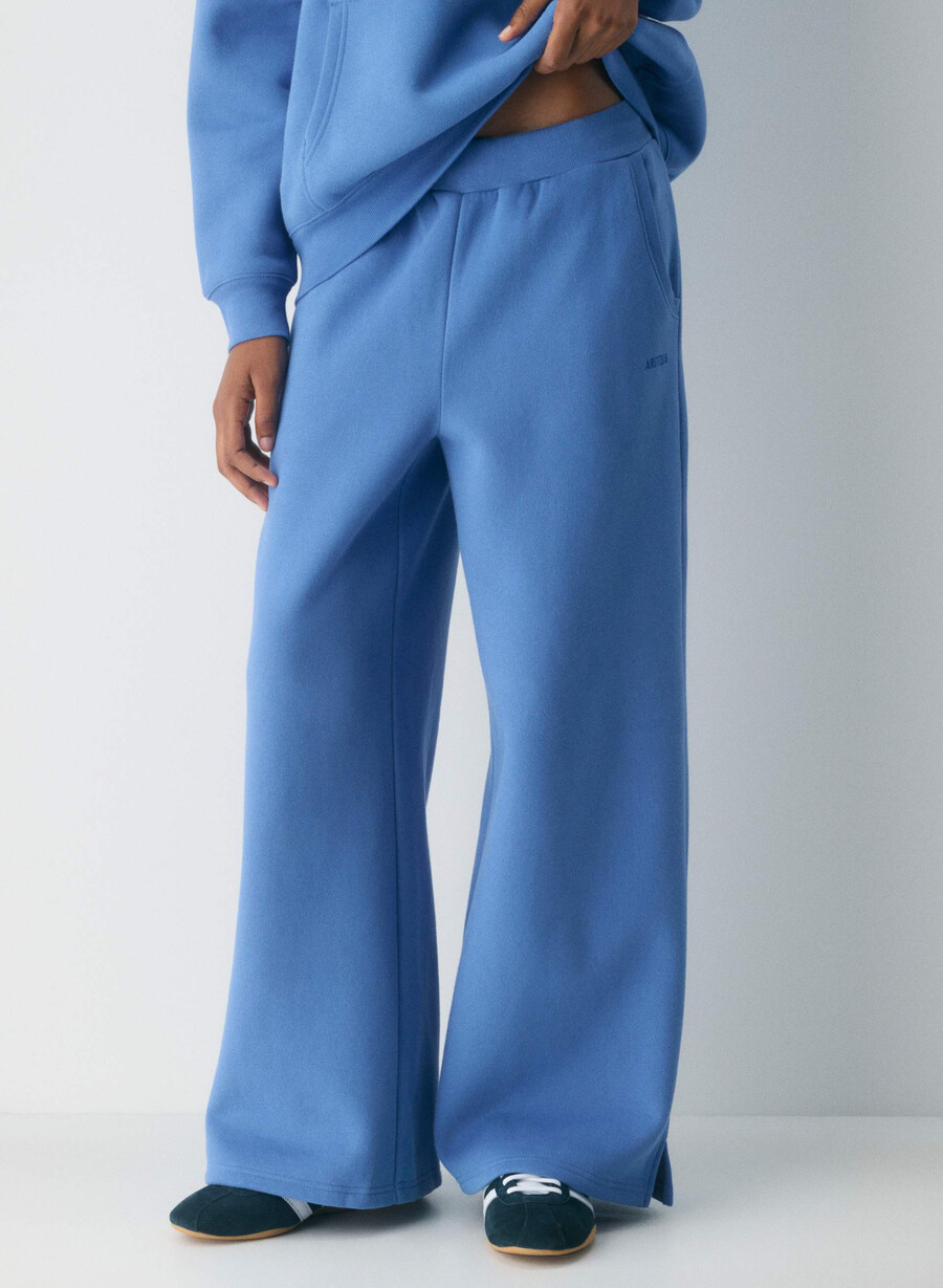 cozy sweatfleece mega banded joggebukse fransk blÅ
