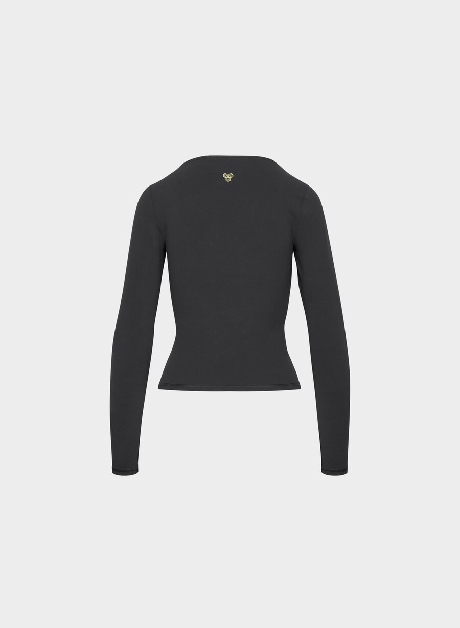 butter essential v-hals langermet svart