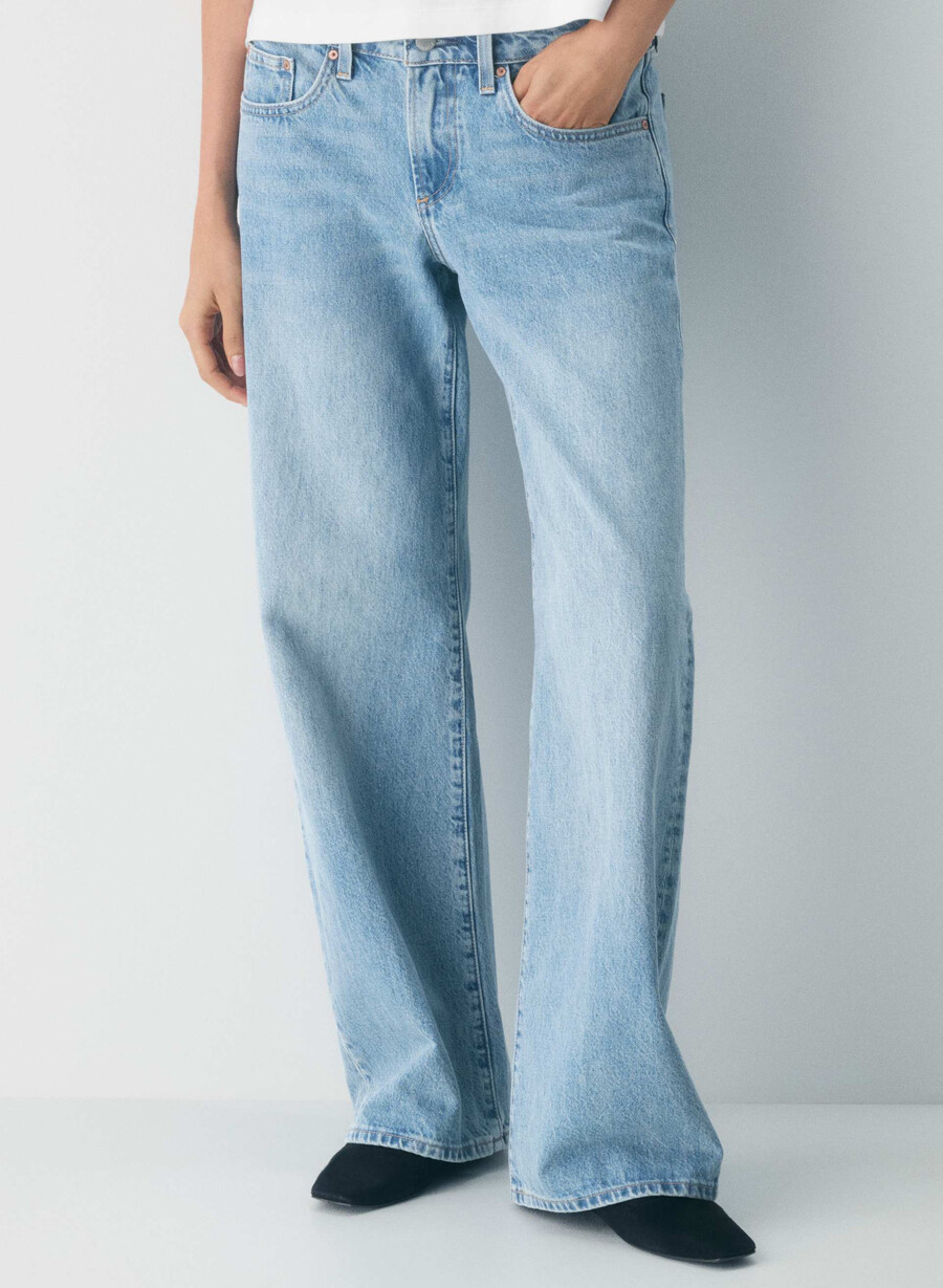 denim forum 90-tallets super lav-rise baggy jeans 7 år blå tabu