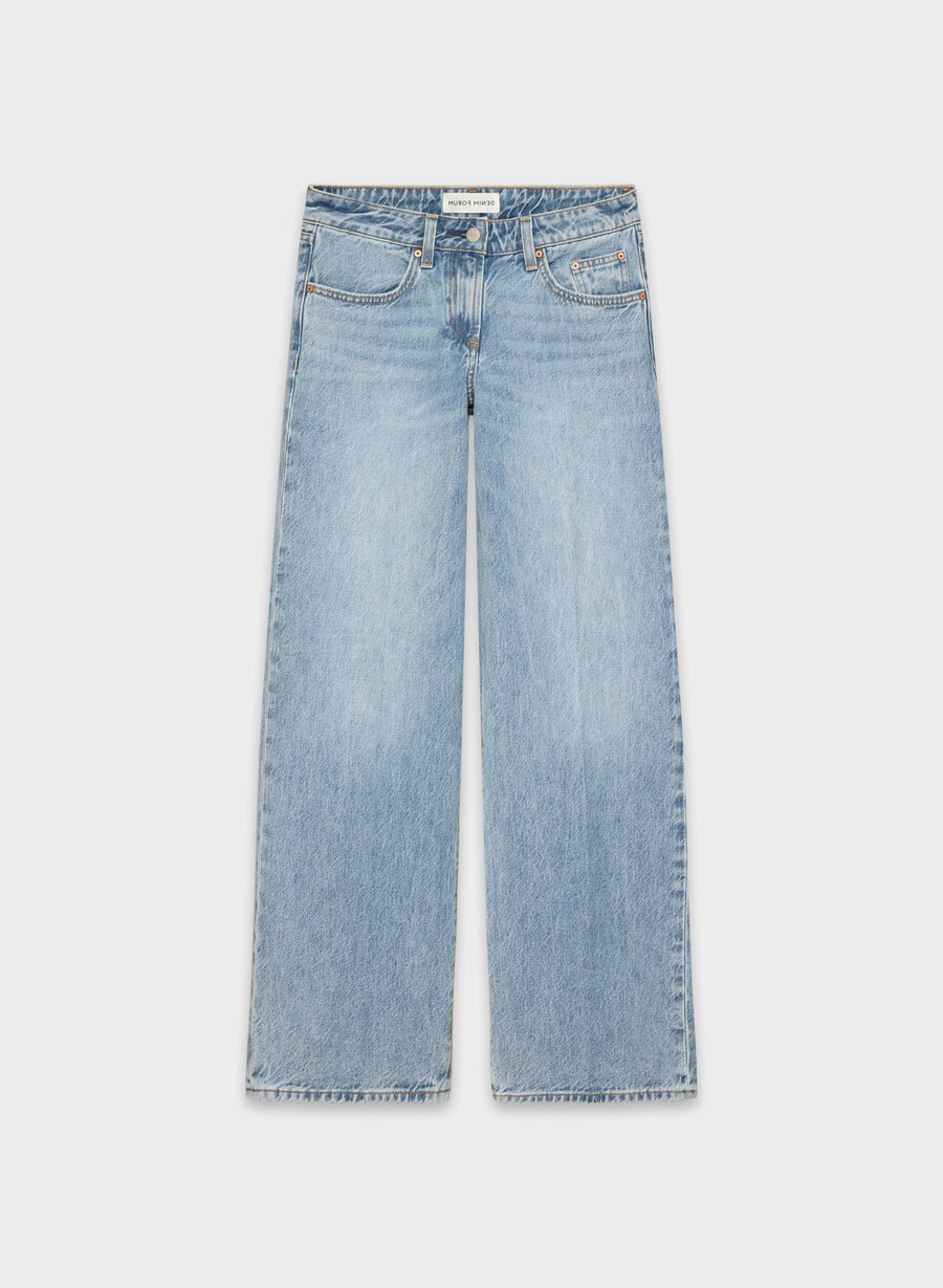 denim forum 90-tallets super lav-rise baggy jeans 7 år blå tabu