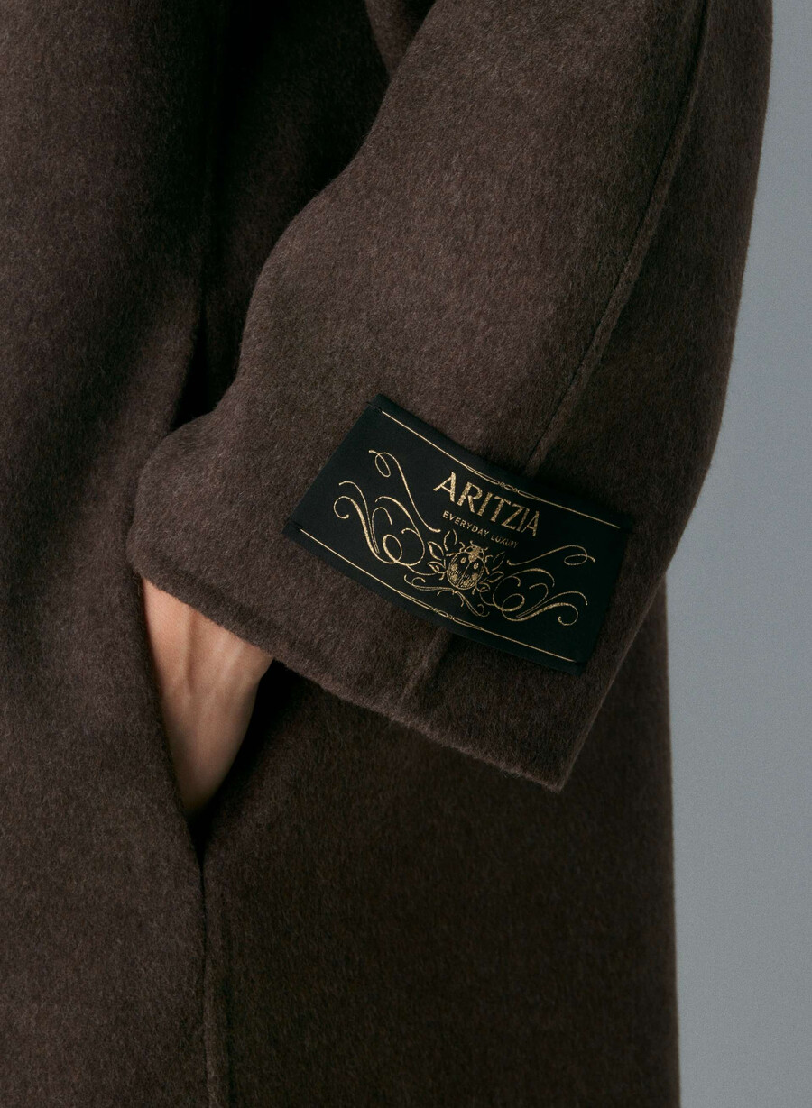 the embrace double-faced coat - luxe rewool soot