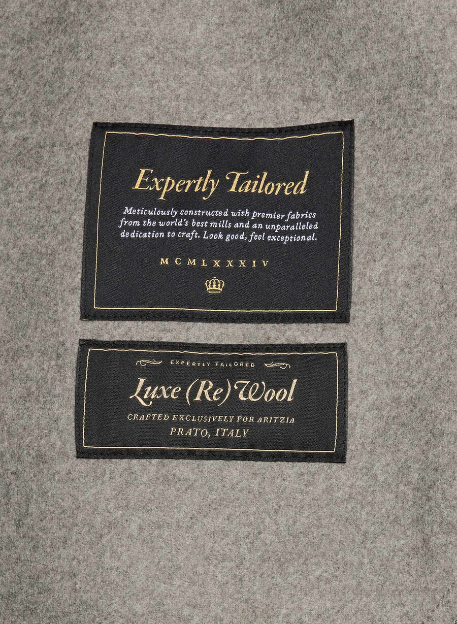 the embrace double-faced coat - luxe rewool heather dark taupe