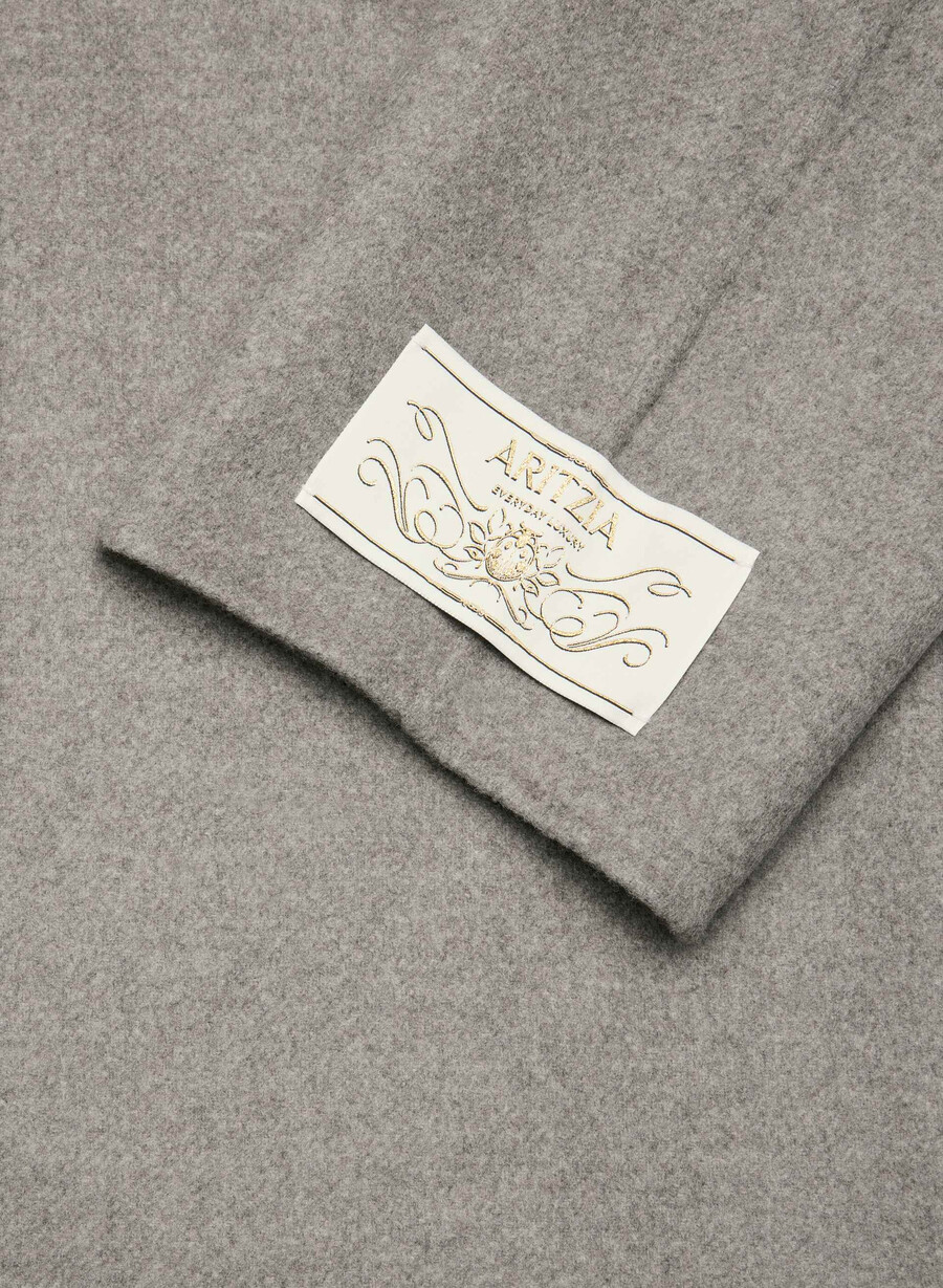 the embrace double-faced coat - luxe rewool heather dark taupe