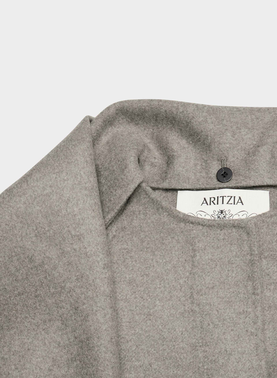 the embrace double-faced coat - luxe rewool heather dark taupe
