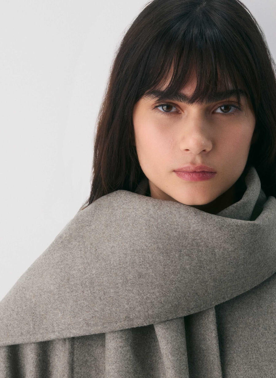 the embrace double-faced coat - luxe rewool heather dark taupe