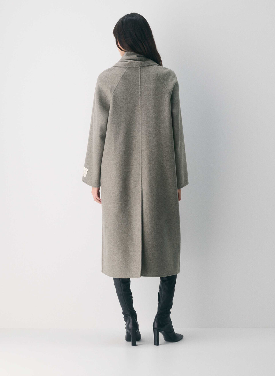 the embrace double-faced coat - luxe rewool heather dark taupe