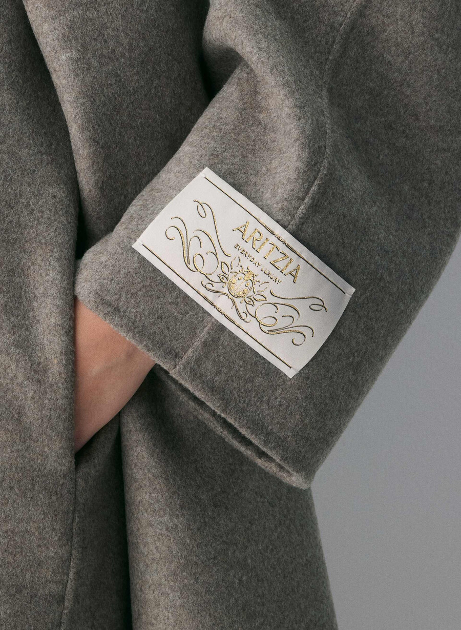 the embrace double-faced coat - luxe rewool heather dark taupe