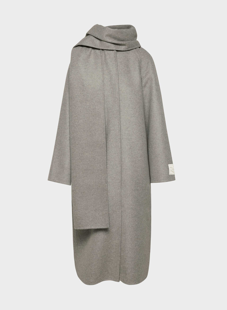 the embrace double-faced coat - luxe rewool heather dark taupe
