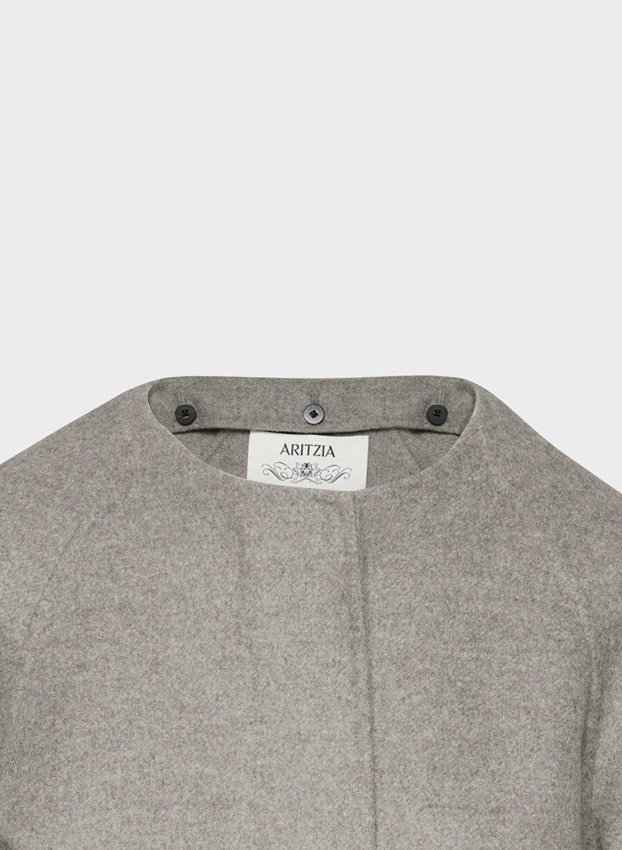 the embrace double-faced coat - luxe rewool heather dark taupe