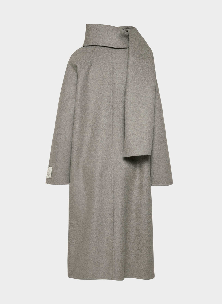 the embrace double-faced coat - luxe rewool heather dark taupe