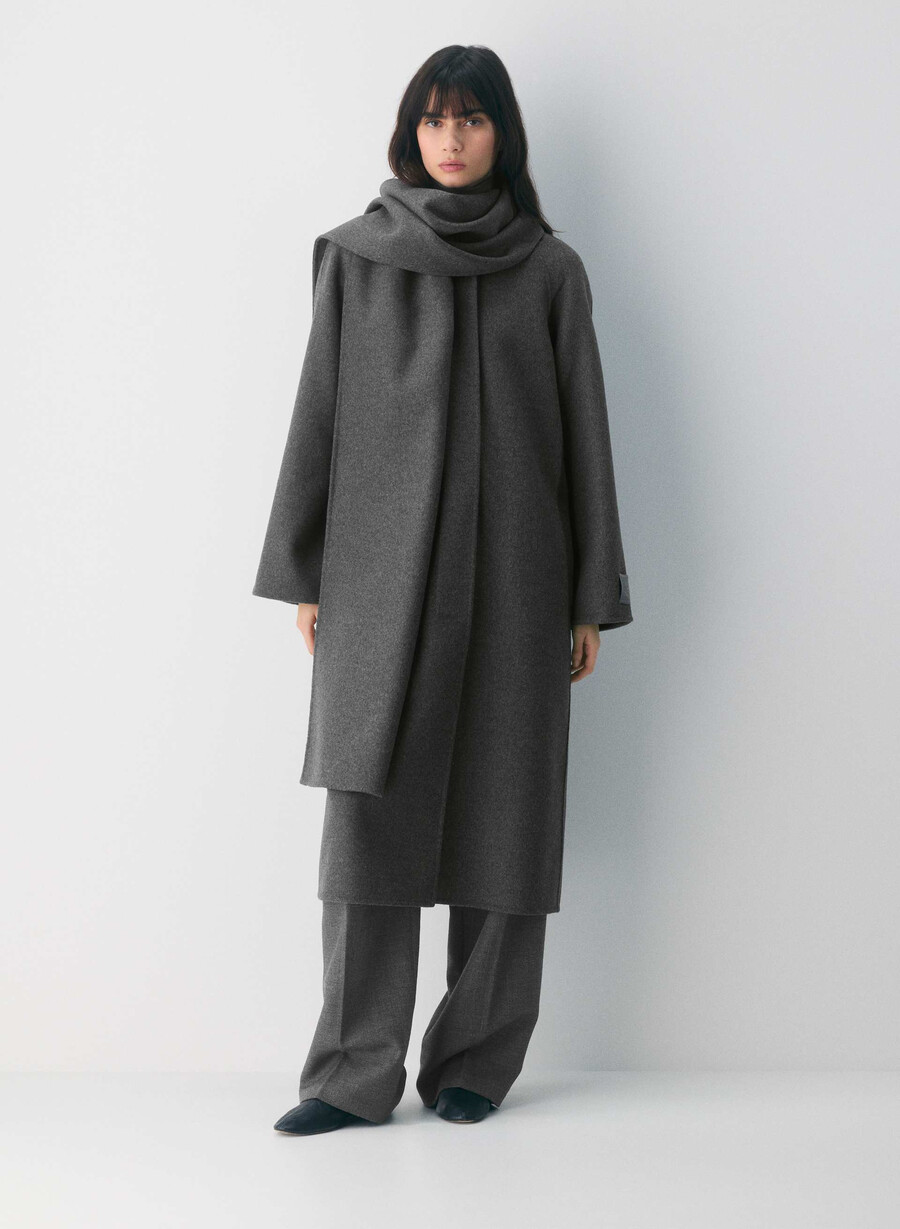the embrace double-faced coat - luxe rewool heather charcoal