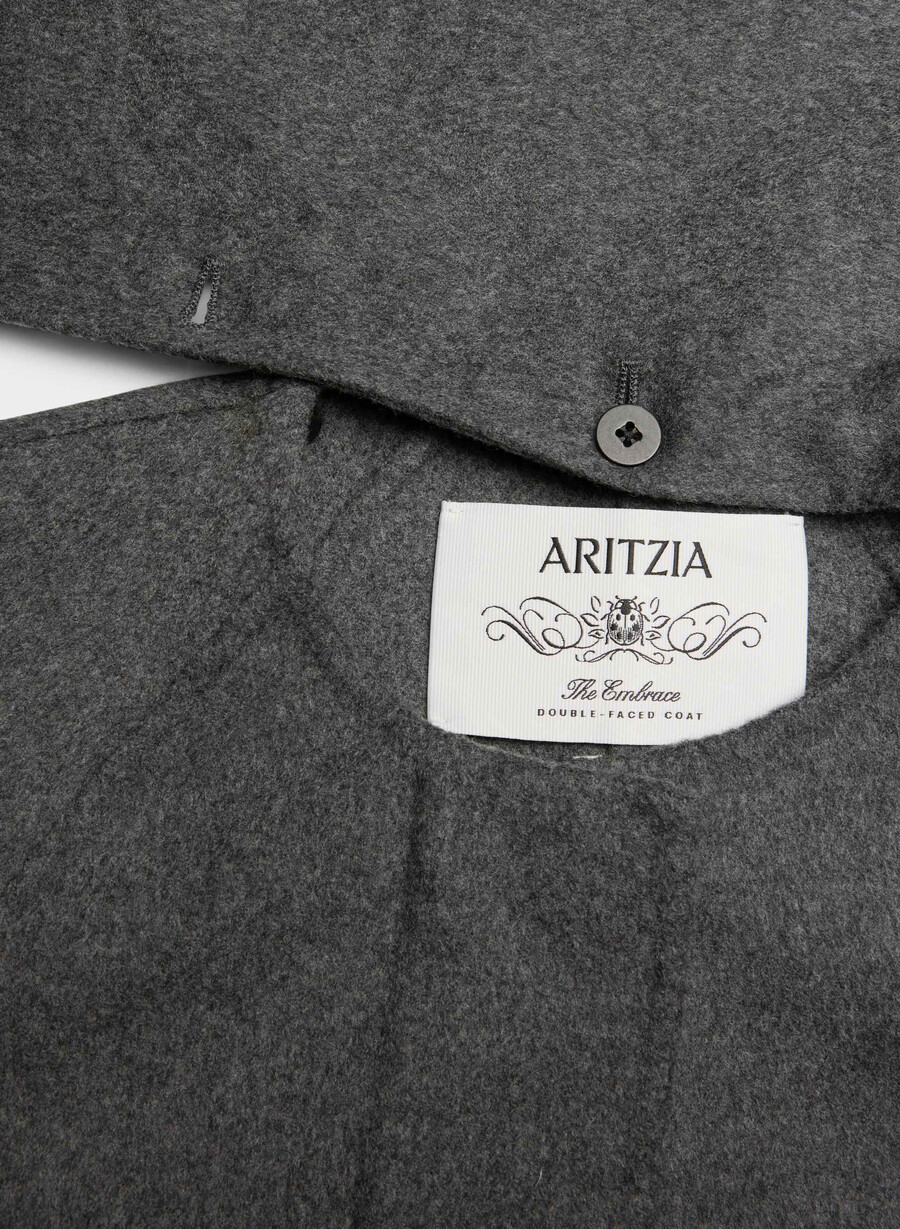 the embrace double-faced coat - luxe rewool heather charcoal
