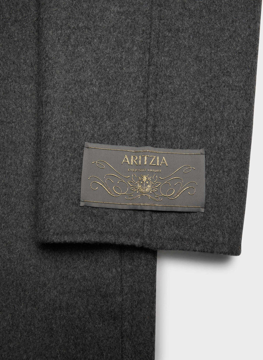 the embrace double-faced coat - luxe rewool heather charcoal
