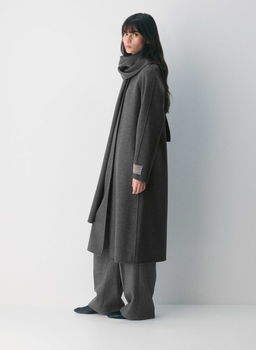 the embrace double-faced coat - luxe rewool heather charcoal