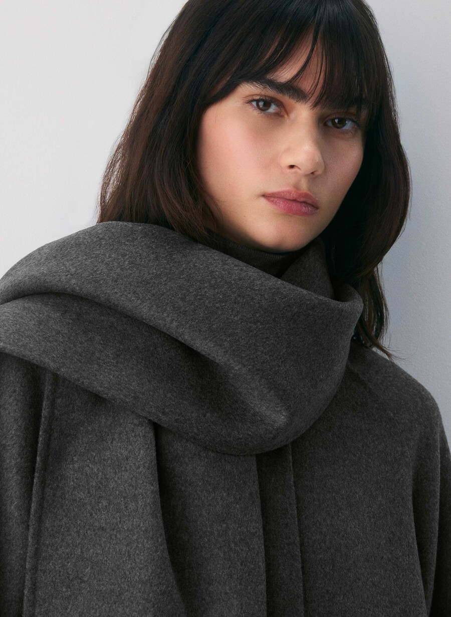 the embrace double-faced coat - luxe rewool heather charcoal