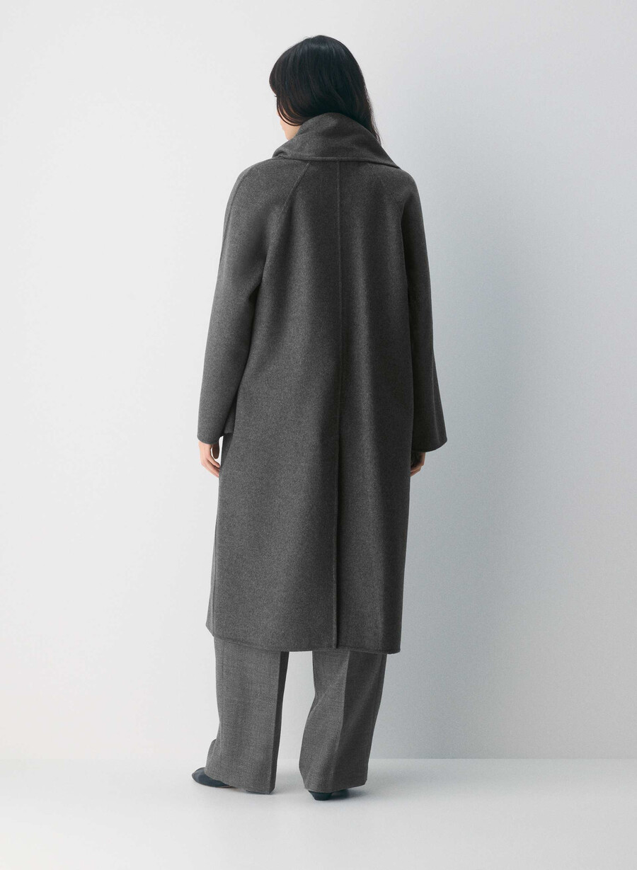 the embrace double-faced coat - luxe rewool heather charcoal