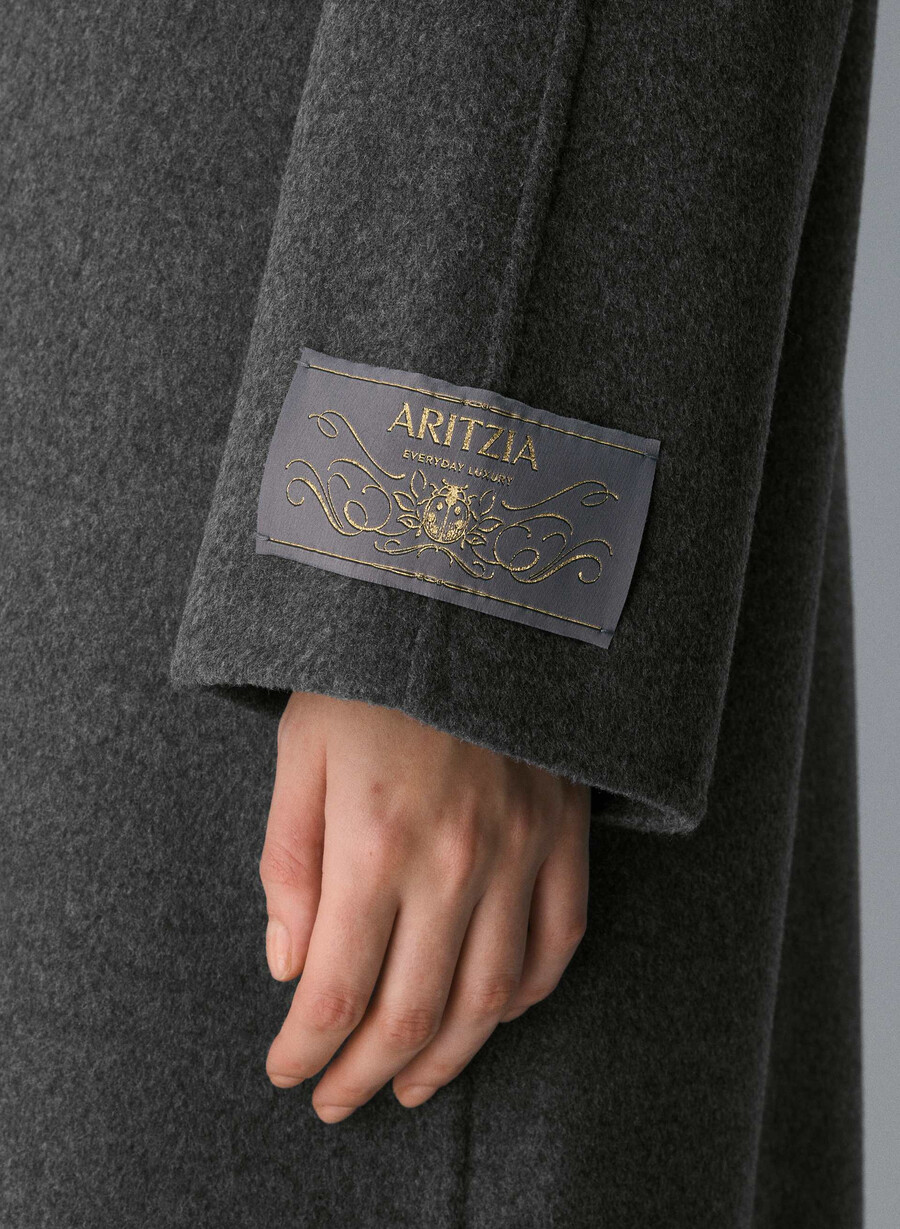 the embrace double-faced coat - luxe rewool heather charcoal