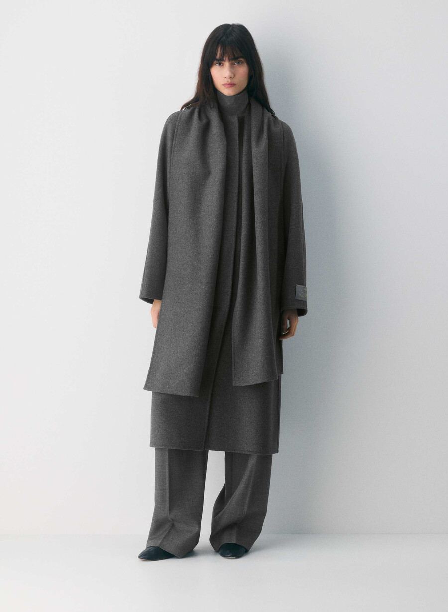 the embrace double-faced coat - luxe rewool heather charcoal