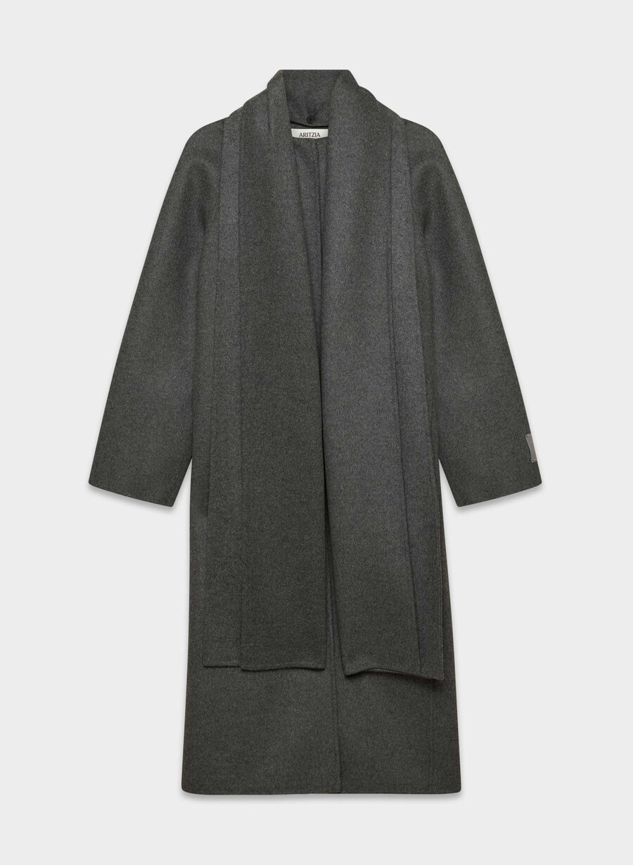 the embrace double-faced coat - luxe rewool heather charcoal