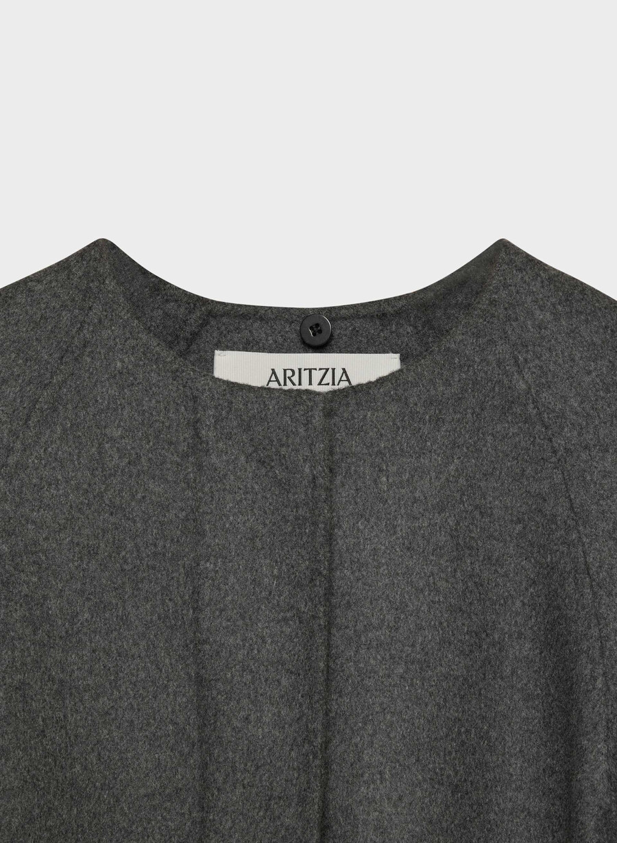 the embrace double-faced coat - luxe rewool heather charcoal
