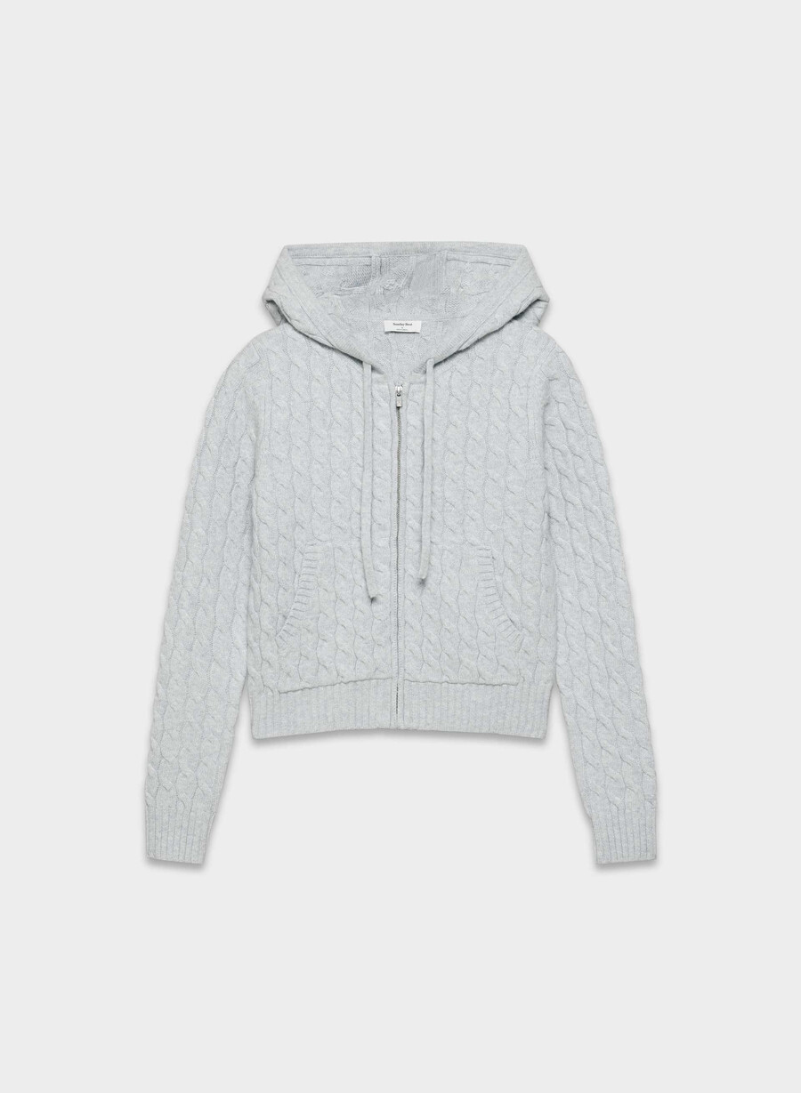 cottage zip hettegenser med glidelås lyngkrom
