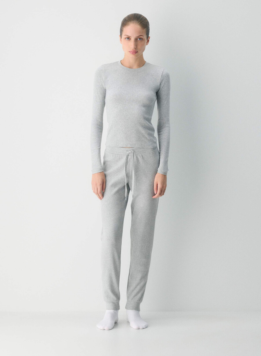 homestretch rib jogger heather chrome