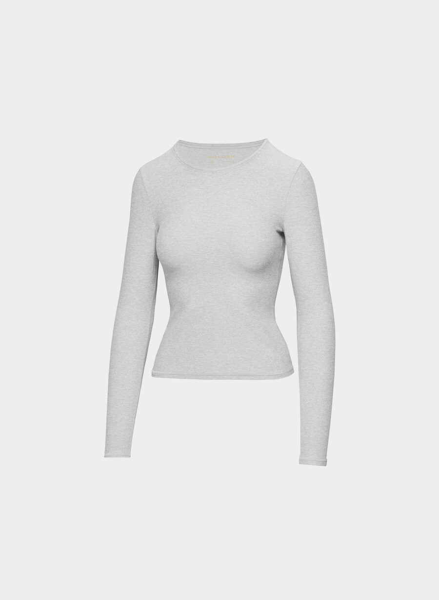 softwhip essential langermet t-skjorte melerget krom