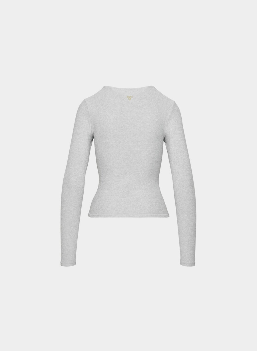 softwhip essential langermet t-skjorte melerget krom