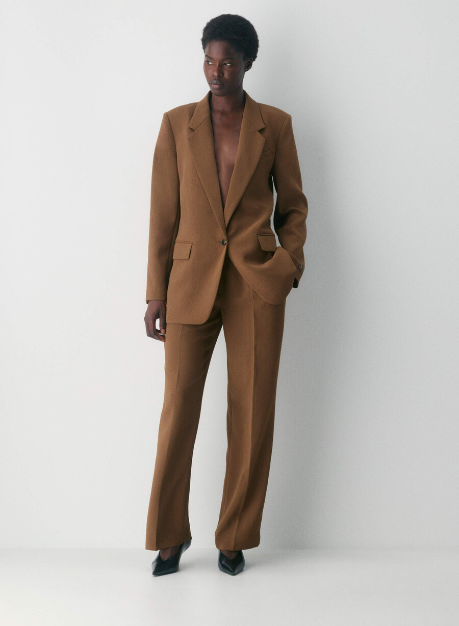 the effortless pant curve-fit lo-rise - crepette sjokoladebrun