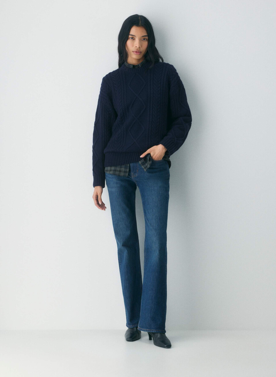 heritage knit merinoullgenser whisper white